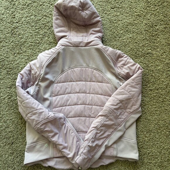 Lululemon Push Your Pace Removable Hooded Puffer Jacket Size 12 Pink - Picture 6 of 6